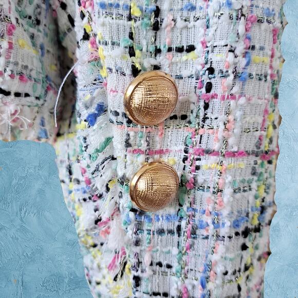 New Worthington Multicolor Tweed Open Front Blazer Jacket Size XL Tall - Picture 7 of 10